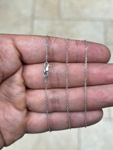 14K Solid White Gold 1mm Anchor Necklace Chain 16'' 18'' 20'' -  Cable Link - 14k Gold